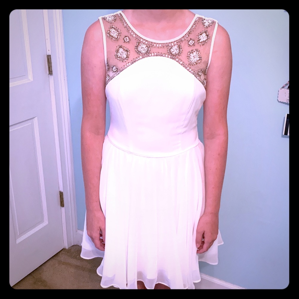 Jodi Kristopher Plunging Back Cocktail Dress